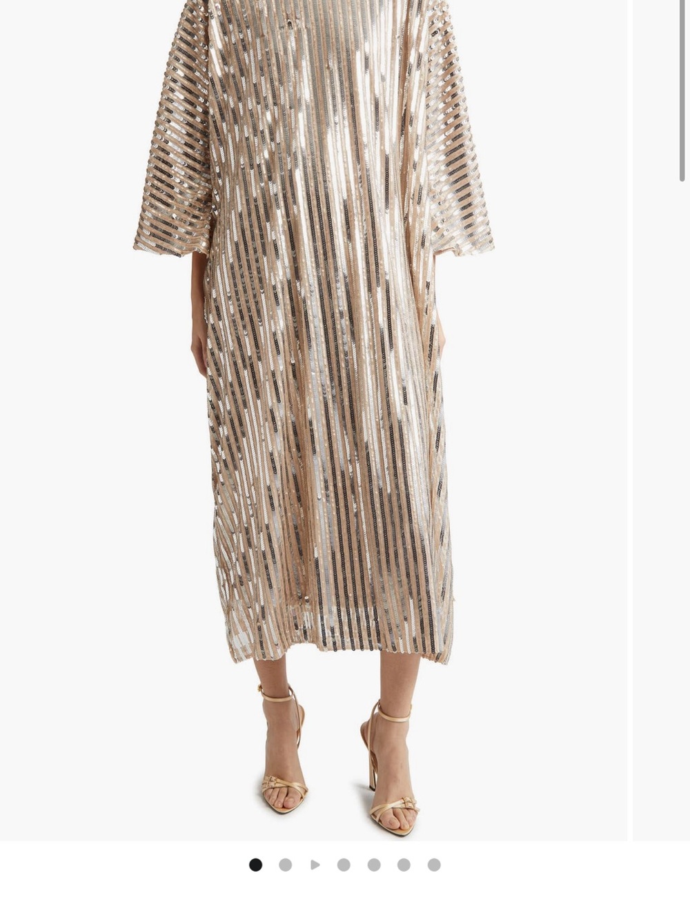 La Vie Style House Gold Sequin Midi Dress - Women's Metallic Party Dress
